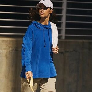 Free People Movement Hot Shot Hooded Layer NWT Royal blue pocket